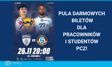 Zaproszenia dla pracowników i studentów Politechniki Częstochowskiej