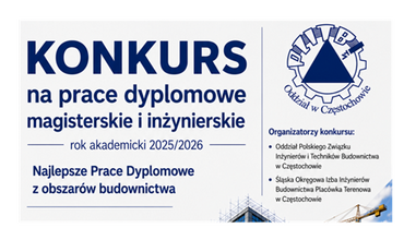 Konkurs na najlepszą pracę dyplomową - PZiTB Oddział Częstochowa