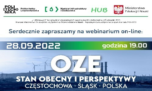 Zapraszamy na webinarium: „OZE - stan obecny i perspektywy” - 28.09.2022.