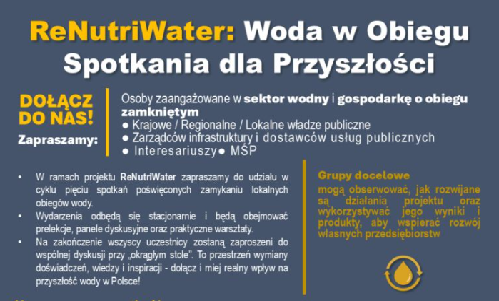 Konferencja ReNutriWater – Woda w obiegu – Spotkania dla przyszłości: Samorząd wobec wyzwań odzysku wody w Nowym Sączu