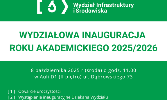 Zaproszenie na Wydziałową Inaugurację Roku Akademickiego 2025/2026